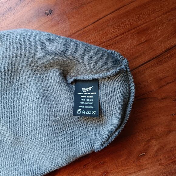 Milwaukee Men's Gray 3M Thinsulate Stretch Rolled Winter Beanie Hat One Size - Picture 4 of 5